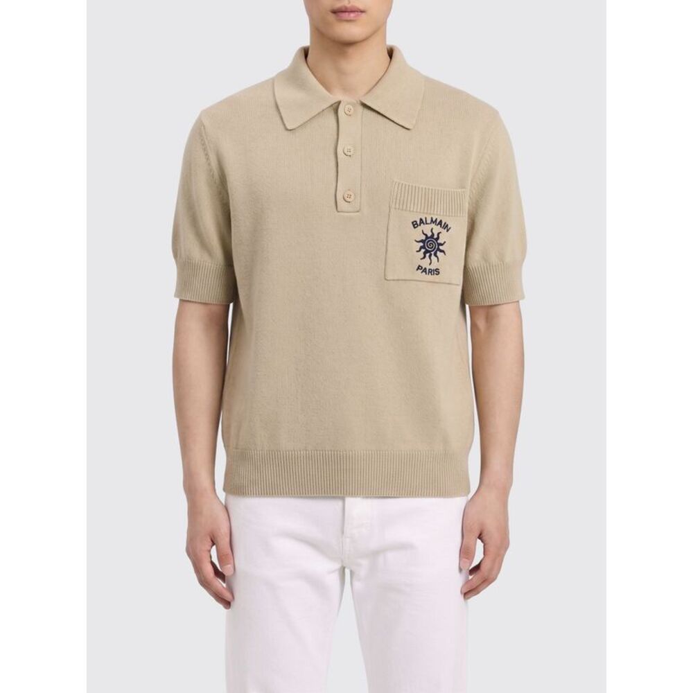 Balmain Polo Shirt Men Beige